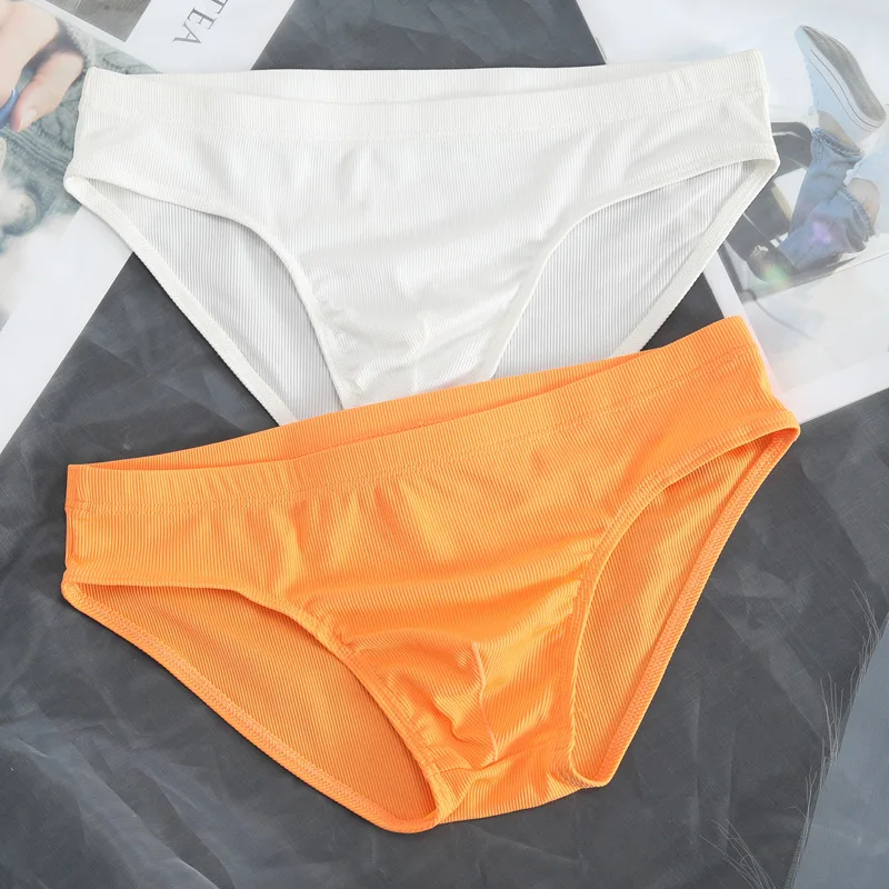 2pcs Summer Men Briefs Underwear Thin Quick Dry Low Rise Sexy Panties Ice Silk Man Undies Comfortable Bikini M L XL XXL 3XL