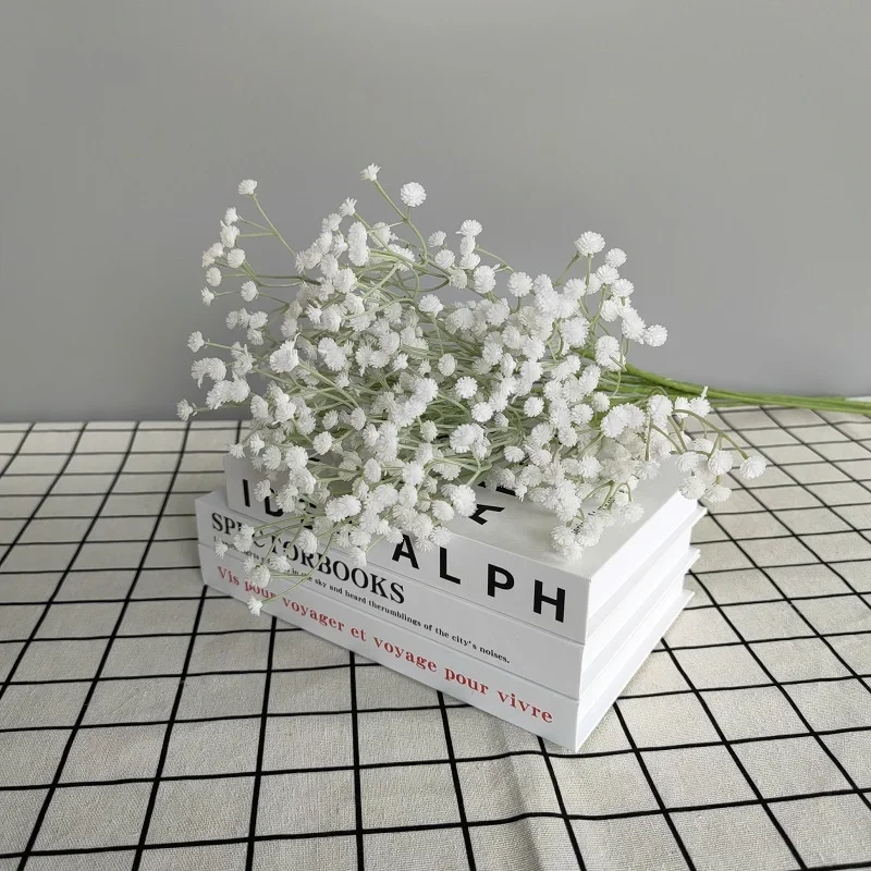 White Baby\'s Breath Artificial Flowers Silk Hydrangea Bunch Outdoor Wedding Decor Runners Home Decoration Props