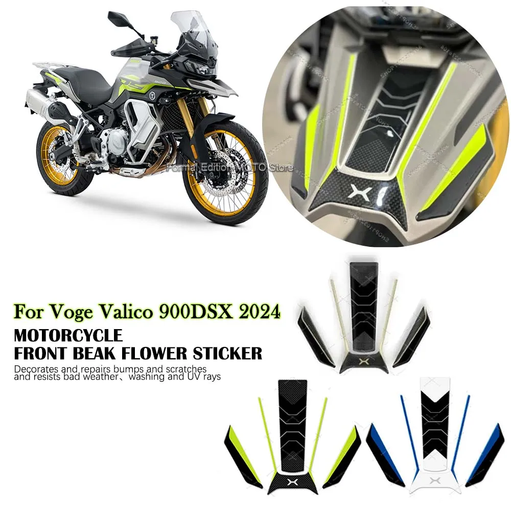 3D Epoxy Resin Sticker Waterproof Scratch Resistant Motorcycle Front Beak Flower Protective Sticker for Voge Valico 900DSX 2024