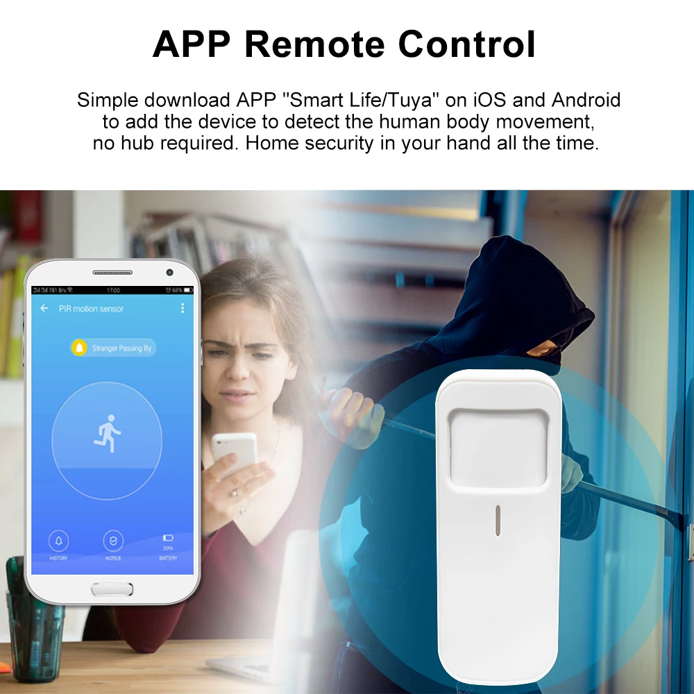 WiFi Smart Life PIR Motion Detector Tuya Smart Life Home Infrared Detector Sensor Human Body Infrared Security Alarm Detector