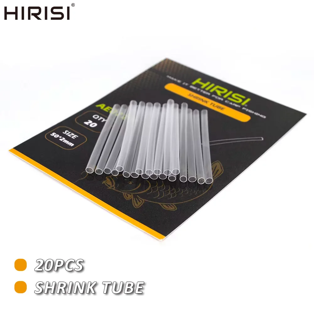 Hirisi, 20 шт., набор термоусадочных трубок для ловли карпа, 1 мм/2 мм/3 мм для снастей, строительных терминалов, аксессуары для рыбы