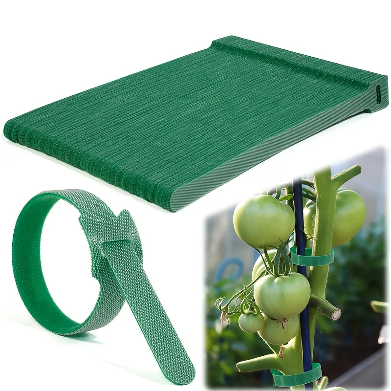piece Reusable 6 inch Anti-slip Nylon Plant tie, With Velcro Fastener, Green, For Climbing Plants, Support And Horticultural, Ga
