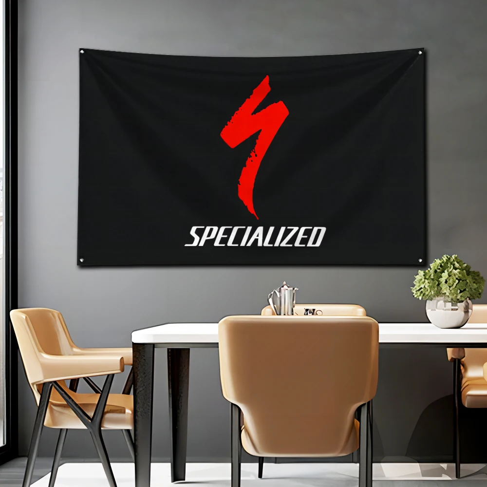 3x5 Ft Bicycle Specialized Flag Polyester Digital Printing Banner for Garage Wall Art Out Door Decoration With Brass Grommets