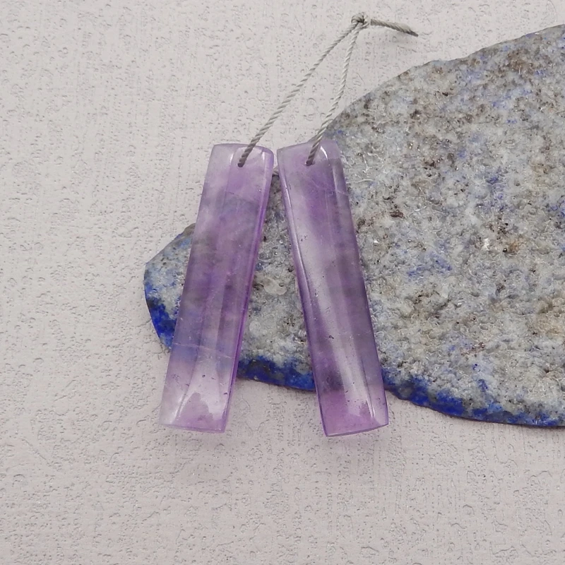 Natural Stone Amethyst Earring Beads,Fashion Jewelry DIY Earrings Accessories For Women 40x9x4mm 7g
