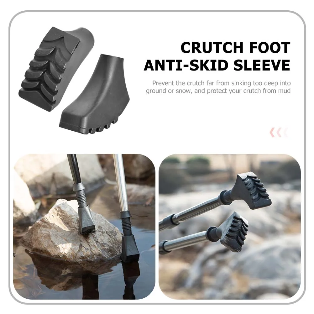 

5pcs Anti-Slip Crutch Foot Covers Skid-Proof Trekking Pole Foot Protectors Mud Lightweight Portable Outdoor Hiking