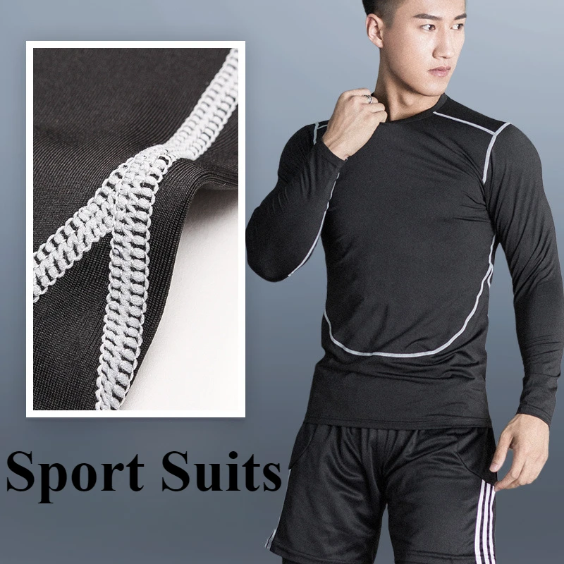 

2025 Summer 3 PCS Running Sets Men's Compression Fitness Sportswear Rashguard Gym Workout Cycling Workout Leggings