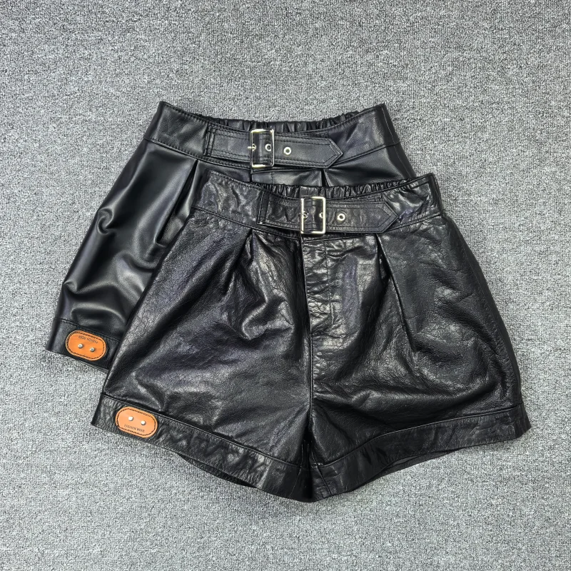 

High Waist Straight Leg Genuine eepskin ort Pants Women's Casual Bootcut Trousers Slimming Effect 2025 Winter Collection