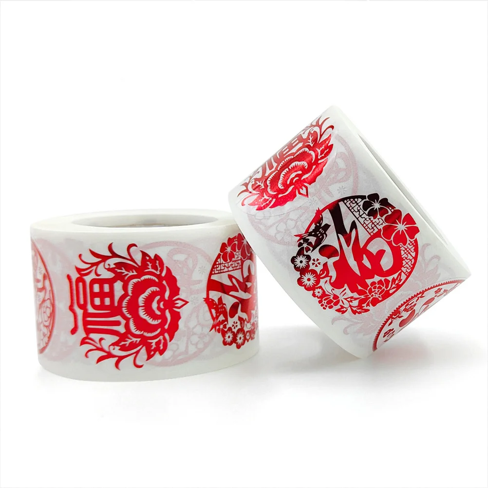 

1 Roll New Year Stickers Spring Festival Tape Easy Use Gift Sealing Tape Candy Wrapping Decorative Labels for Gift Bags Festive