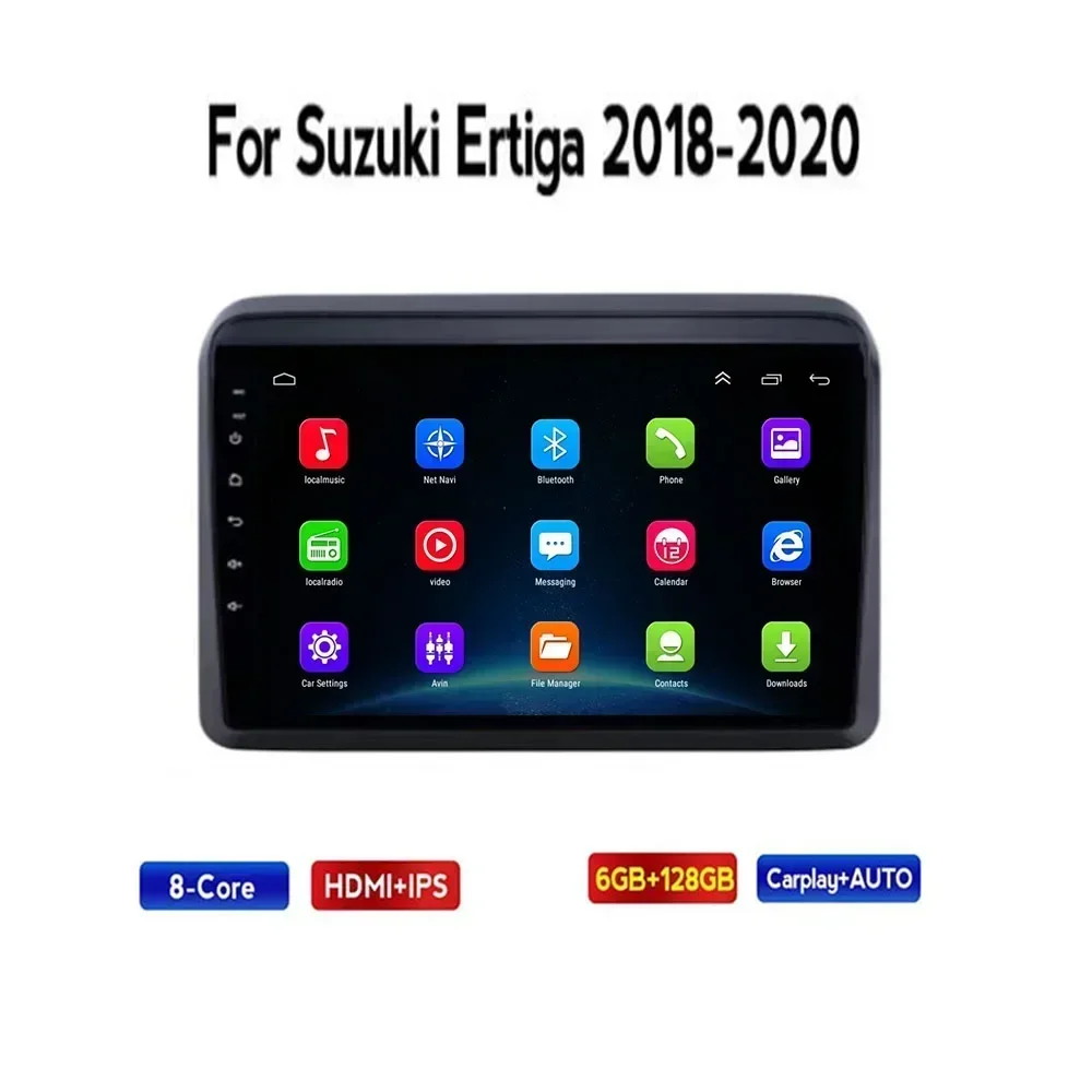 2 Din Android 13 Car Stereo Radio DVD GPS Multimedia Odtwarzacz wideo 5G WiFi Kamera DSP Carplay Dla Suzuki Ertiga 2018 2019 -2035