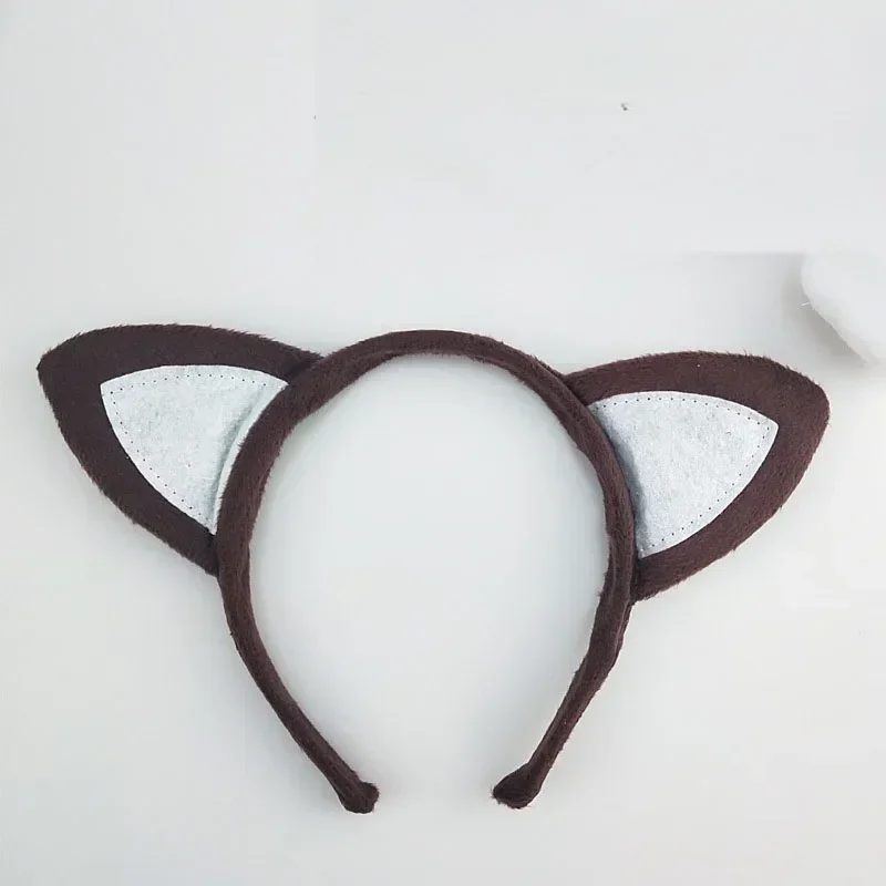 성인 어린이 파티 여아 소년 여성 애니메이션 여우 귀 머리띠, 활 타이 테일 동물 코스프레 헤어 밴드, 생일 선물, 크리스마스 할로윈