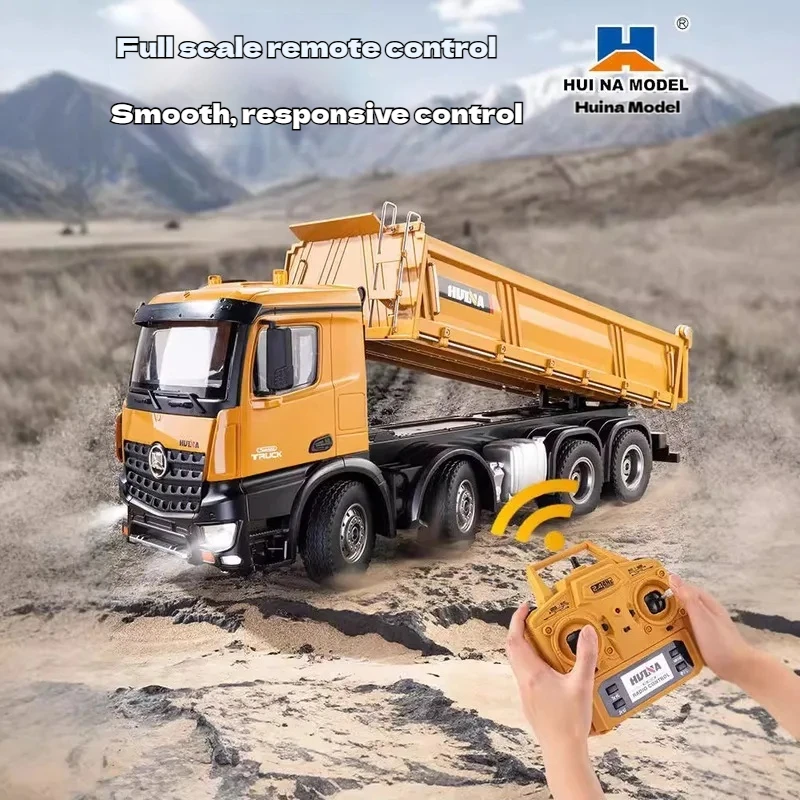 ホイナ1536 RCダンプトラック 1/14スケール ラジコンショベルカー クレーン付き 12CH ライト＆サウンド搭載 建設車両玩具