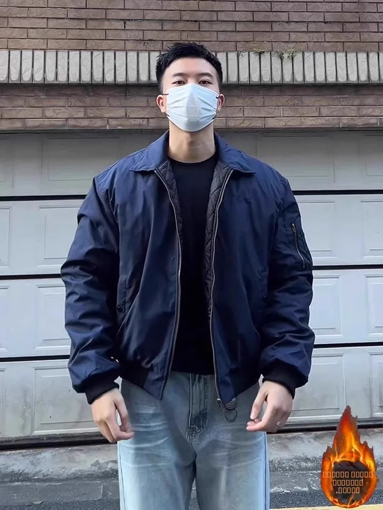 

Cleanfit Men's Cotton Jaet Flight Coat Winter Warm Faionable Workwear Baseball Sle Zipper Closure Long Sve Regular Fit