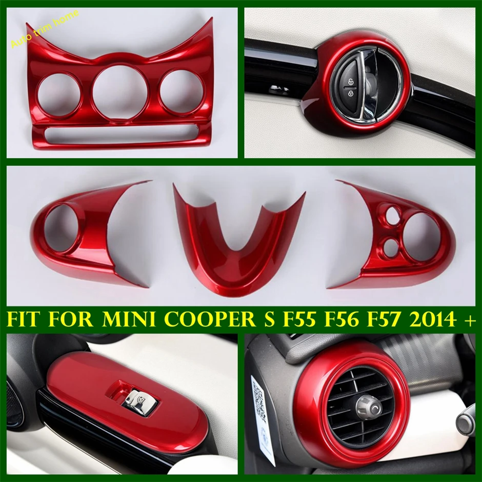 

Accessories Door Bowl / Armrest Lift Button / Air AC Panel / Steering Wheel Cover Trim For Mini Cooper S F55 F56 F57 2014 - 2020