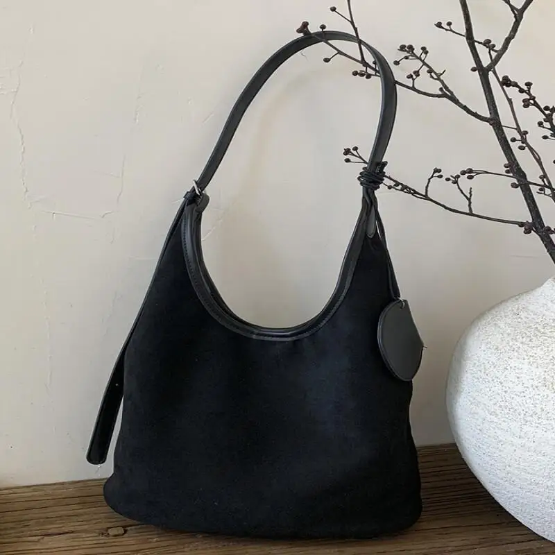Korean Version Suede New Crossbody Bag Handheld Zipper Fashion Autumn Collection Trend Wear-Resistant Waterproof Storage Bag