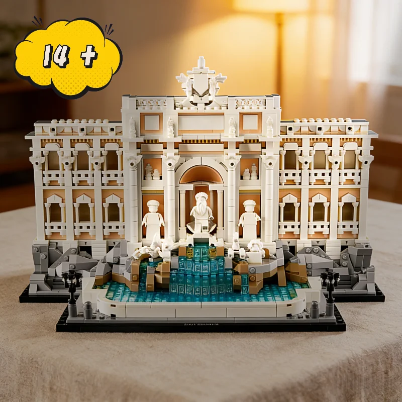 Blocs de construction de la fontaine de Trevi, 1880 pièces, MOC-21062, modèle d'architecture de renommée mondiale, jouets à assembler pour enfants et adultes, cadeaux d'anniversaire