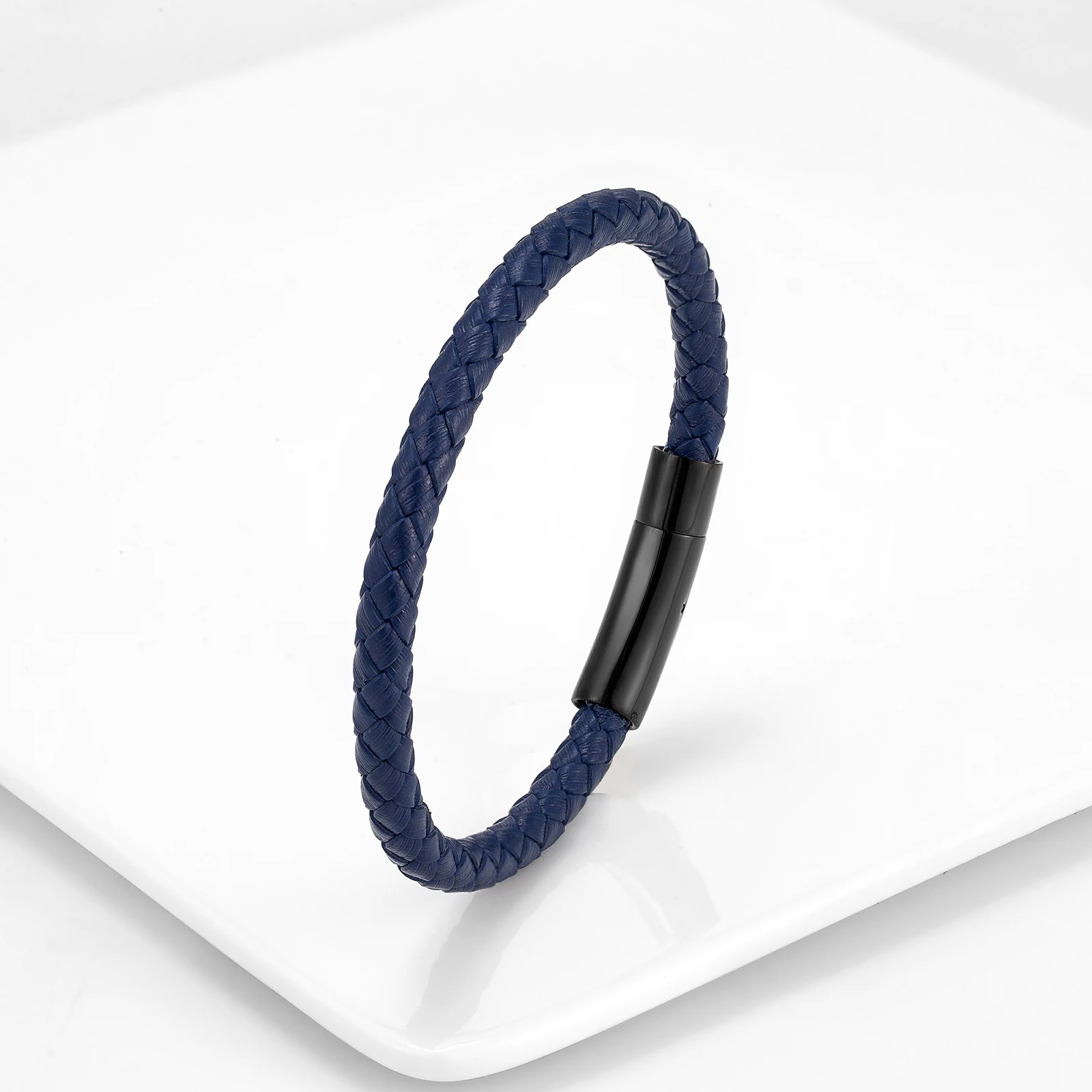 Europe And The United States Sell Simple all-Match Leisure Men And Women Leather Rope Stainless Steel Neutral Bracelet Jewelry