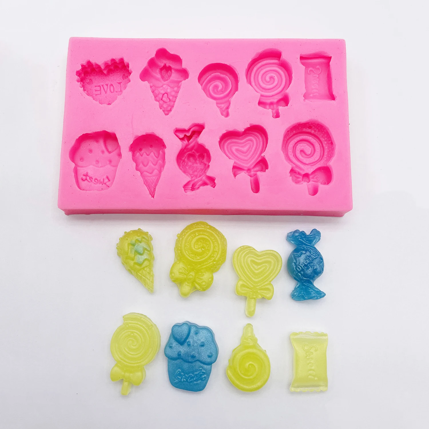 Mini ce Cream Cone Silicone Molds Mousse Chocolate Fondant Cake Mold DIY Candle Mold Decoration Baking Accessories
