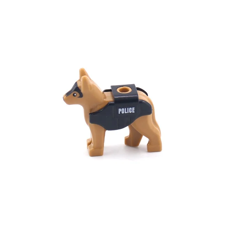 Gilet de Police pour chien, bricolage MOC SWAT City, Mini figurines d'action, armes militaires, accessoires Playmobil, blocs de construction, jouet en brique