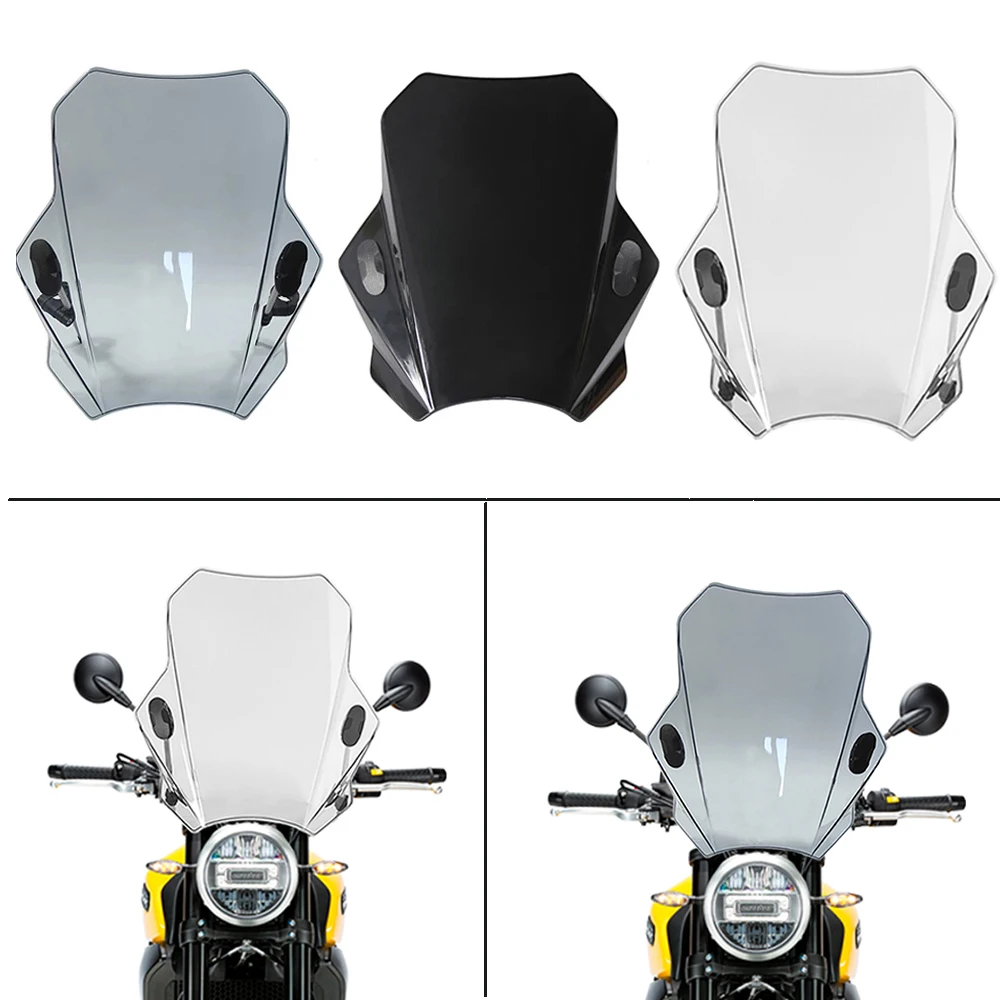 

Motorcycle Windscreen Windshield Universal For MACBOR EIGHT MILE 500 SCRAMBLER / STREET