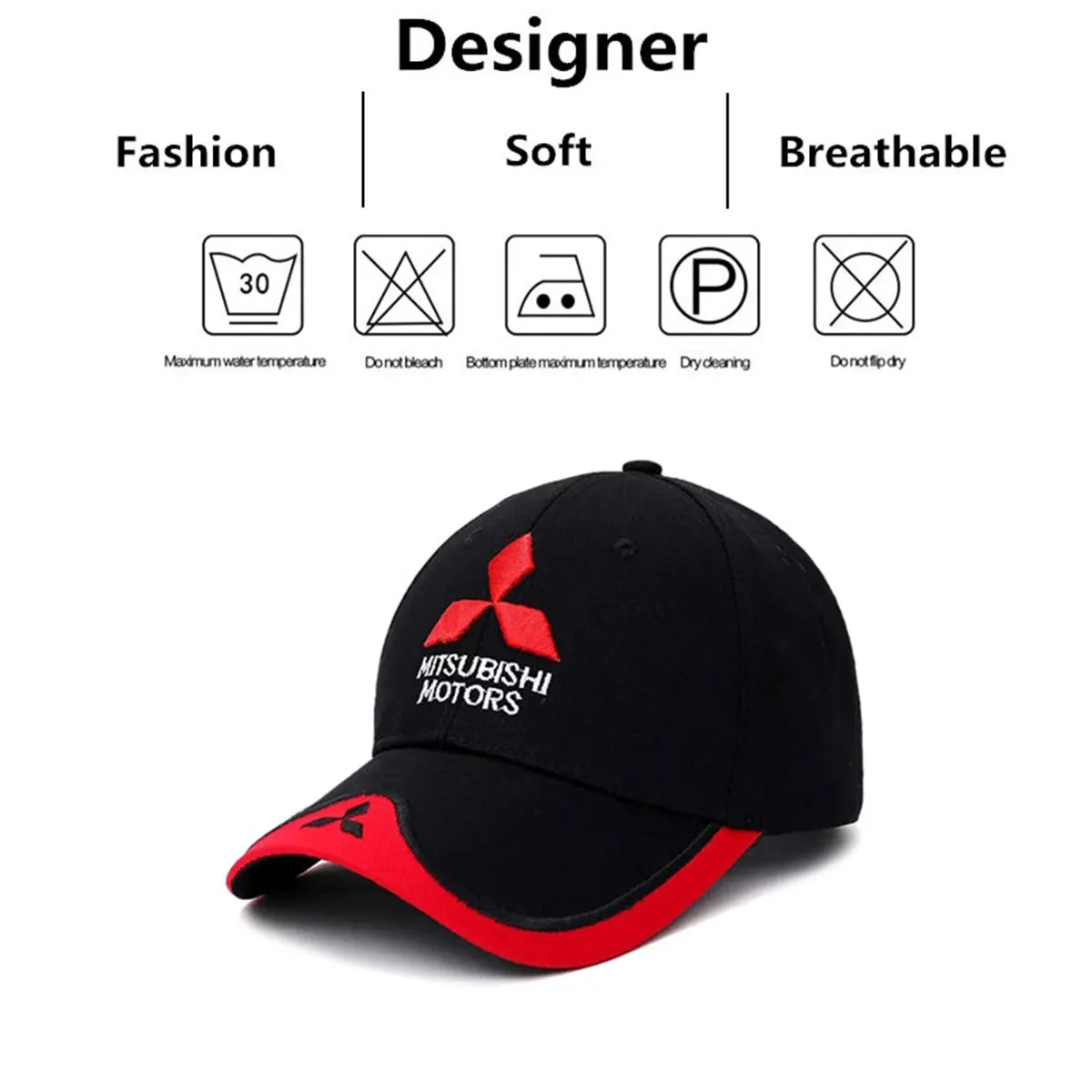 Unisex Mitsubishi Embroidery Baseball Caps Spring and Autumn Outdoor Adjustable Casual Hats Sunscreen Hat