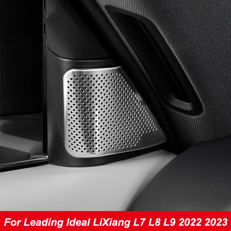 

For Leading Ideal LiXiang L7 L8 L9 2022 2023 Car A-Pillar Triangular Horn Cover Stainless Steel Sticker Accessories