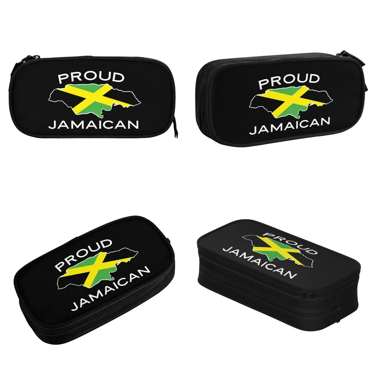 Jamaica Flag Pencil Cases Jamaican Pencil Box Pen Box for Student Large Storage Bag Office Gifts Stationery