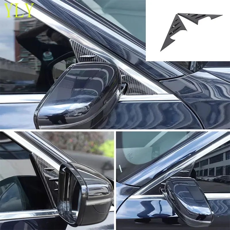 

ABS Carbon Fiber For BMW 5 Series G30 2018-2023 Car rearview mirror side triangle spoiler sticker car exterior accessories 2Pcs