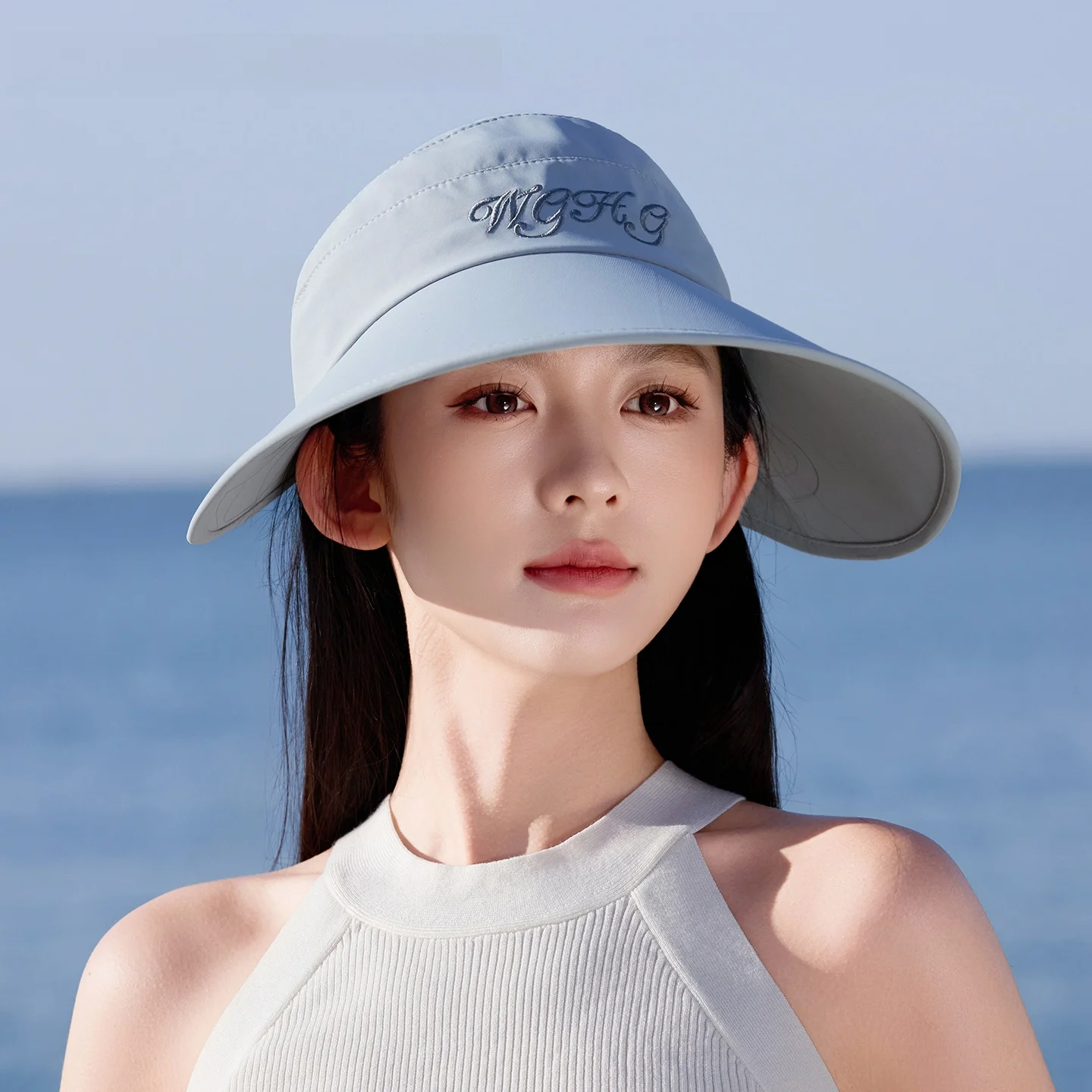 official-charlie-kelli-2026-new-simple-ice-silk-empty-top-sun-hat-women's-hat-casual-breathable-adjustable-spring-summer
