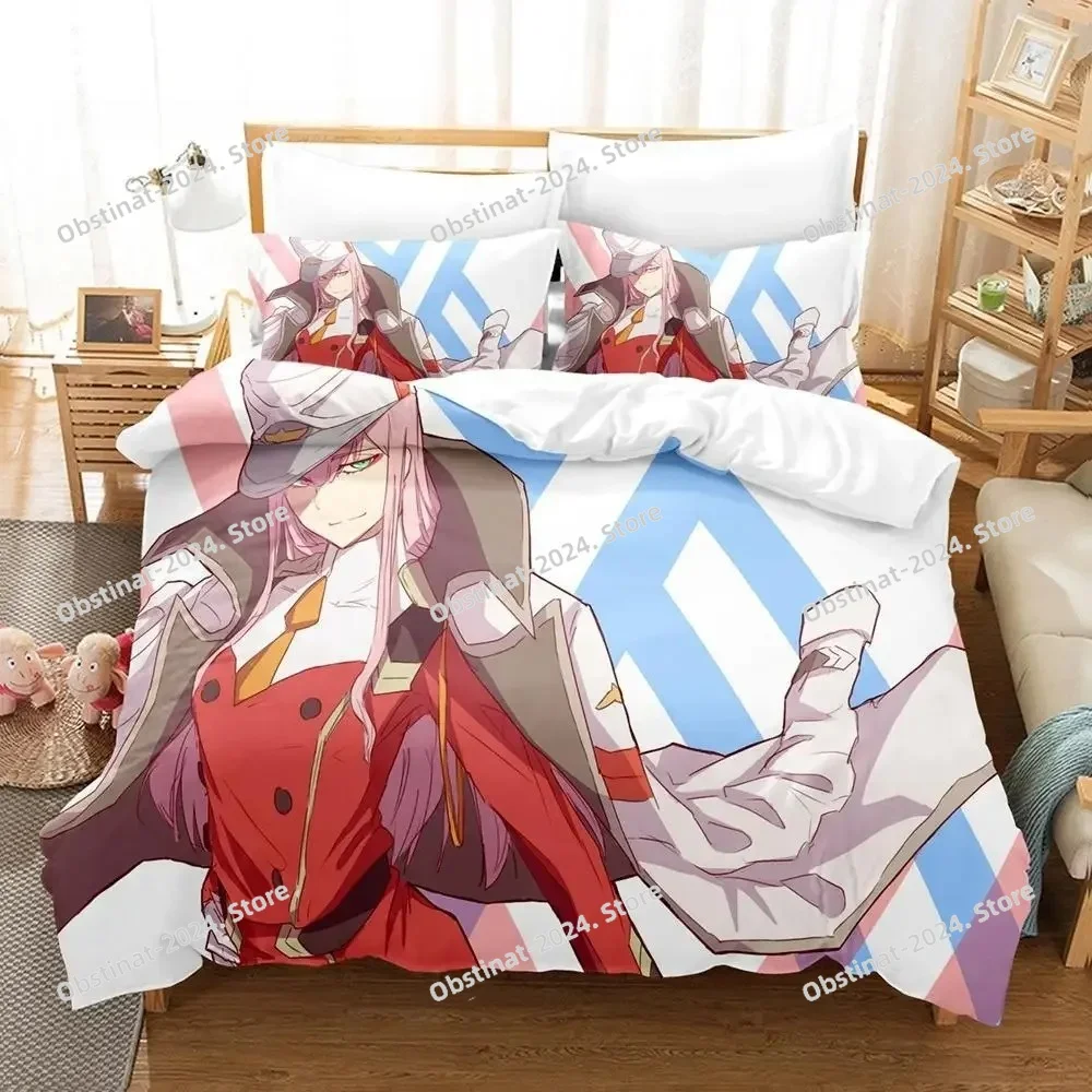 

Zero Two (Darling in the FranXX) 002 Bedding Set Single Twin Full Queen King Size Bed Set Aldult Kid Bedroom Duvet cover Sets