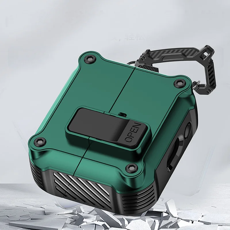 حافظة قفل آمن لهاتف سامسونج جالاكسي Buds3 غطاء صلب مقاوم للسقوط مع طقم تنظيف وسلسلة مفاتيح لملحقات Galaxy Buds 3 Pro