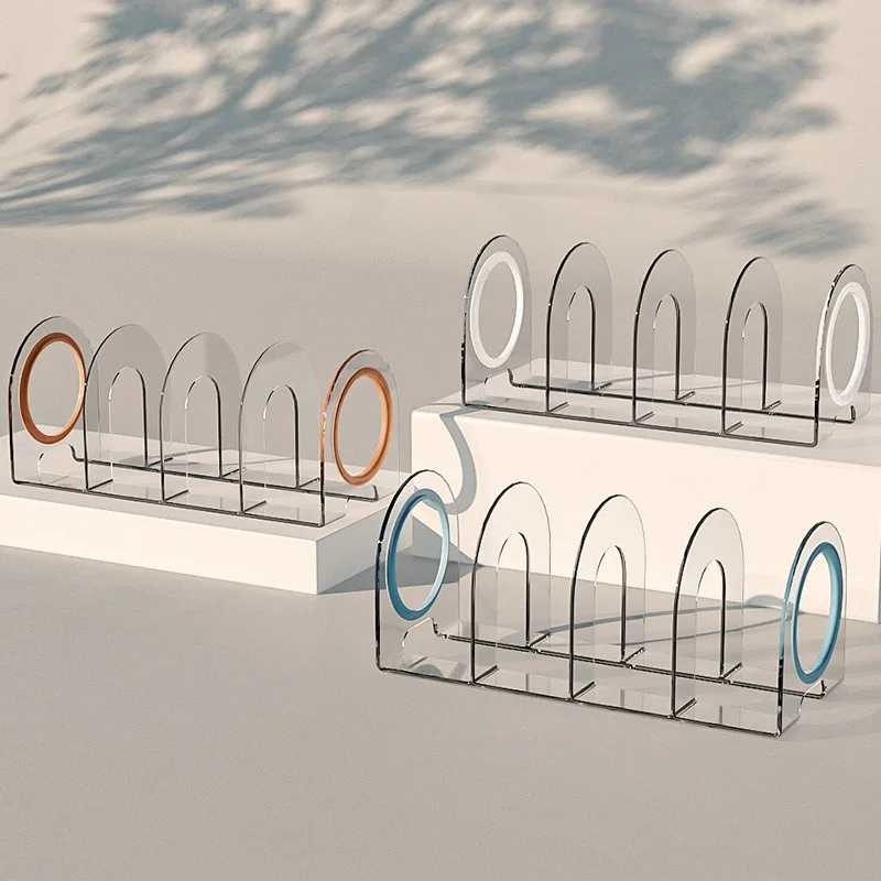 Desktop Bookshelf Transparent Acrylic Bookshelf Baffle Book Display Shelf