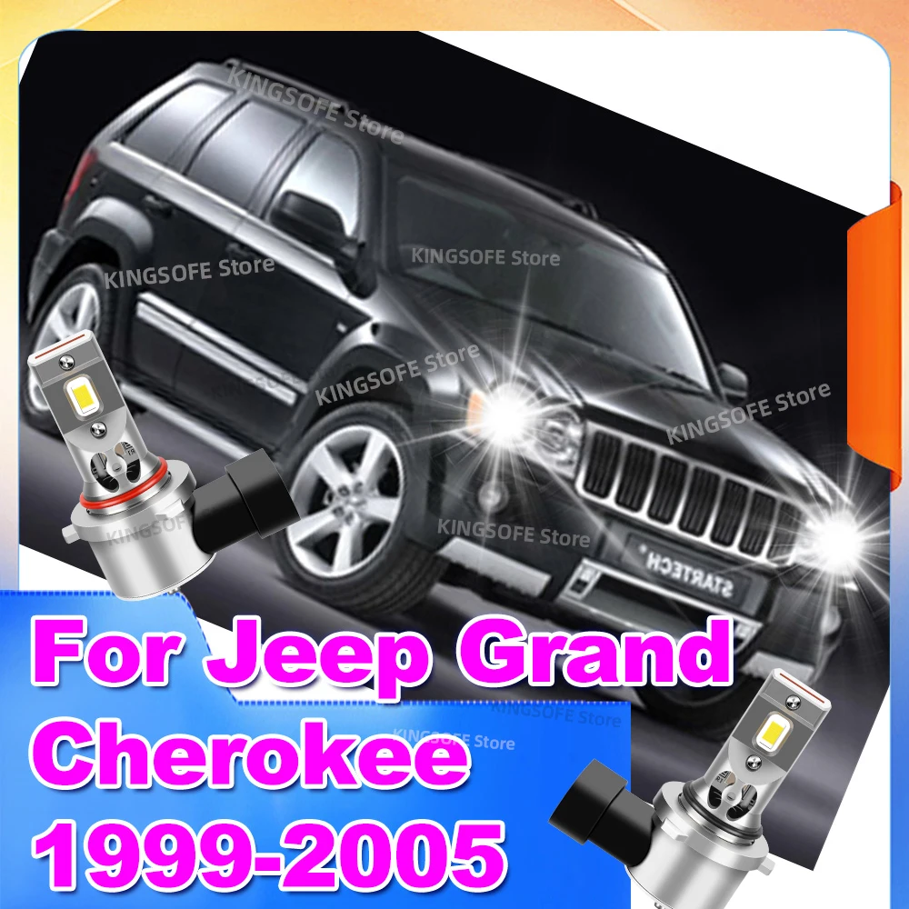 

2/4 шт. светодиодные фары 30000LM Canbus, автомобильные лампы 12В для Jeep Grand Cherokee 1999-2005 годов