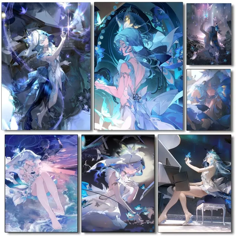 Popular Anime Game Girl Storekeeper Wuthering Waves Posters Home Room Bar Cafe Decor Canvas Painting Picture