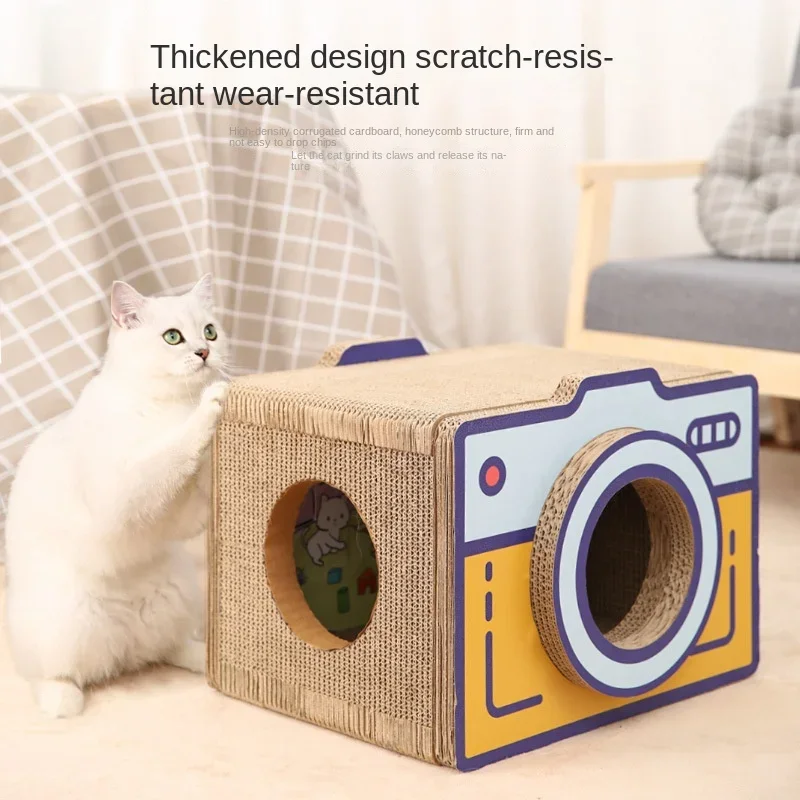 

Portable Cat Scraper Non-flaking Beds and Furniture Cat Nest Toy Cardboard Cats Scratcher Hole Design Cats Products Interactive