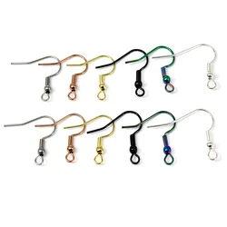 50Pcs 19x20mm Stainless Steel Earrings Hooks Wholesale Ear Wires Hypoallergenic Earring Wires Black Color Earrings Findings DIY