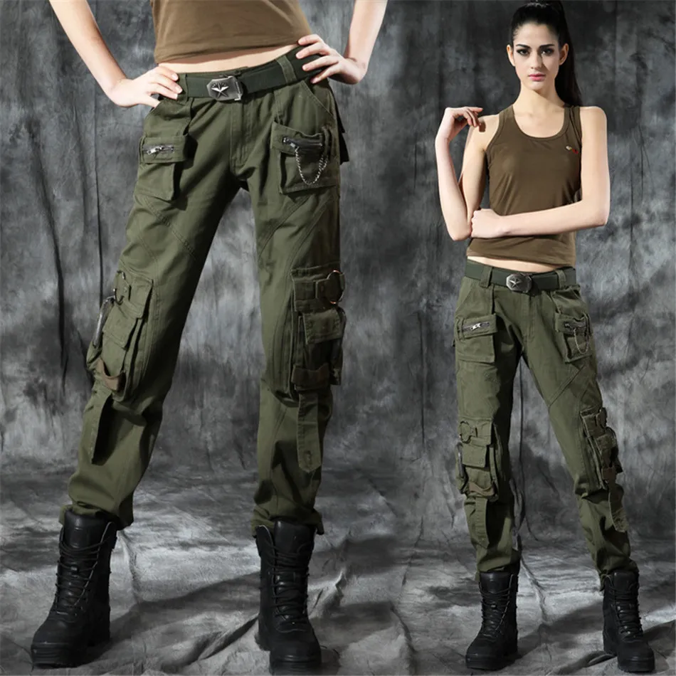 

Women Tactical Pants Multi pocket Cargo Pants Straight Leg Cotton Loose Breathable Hiking Camping Sports Commuting Pants