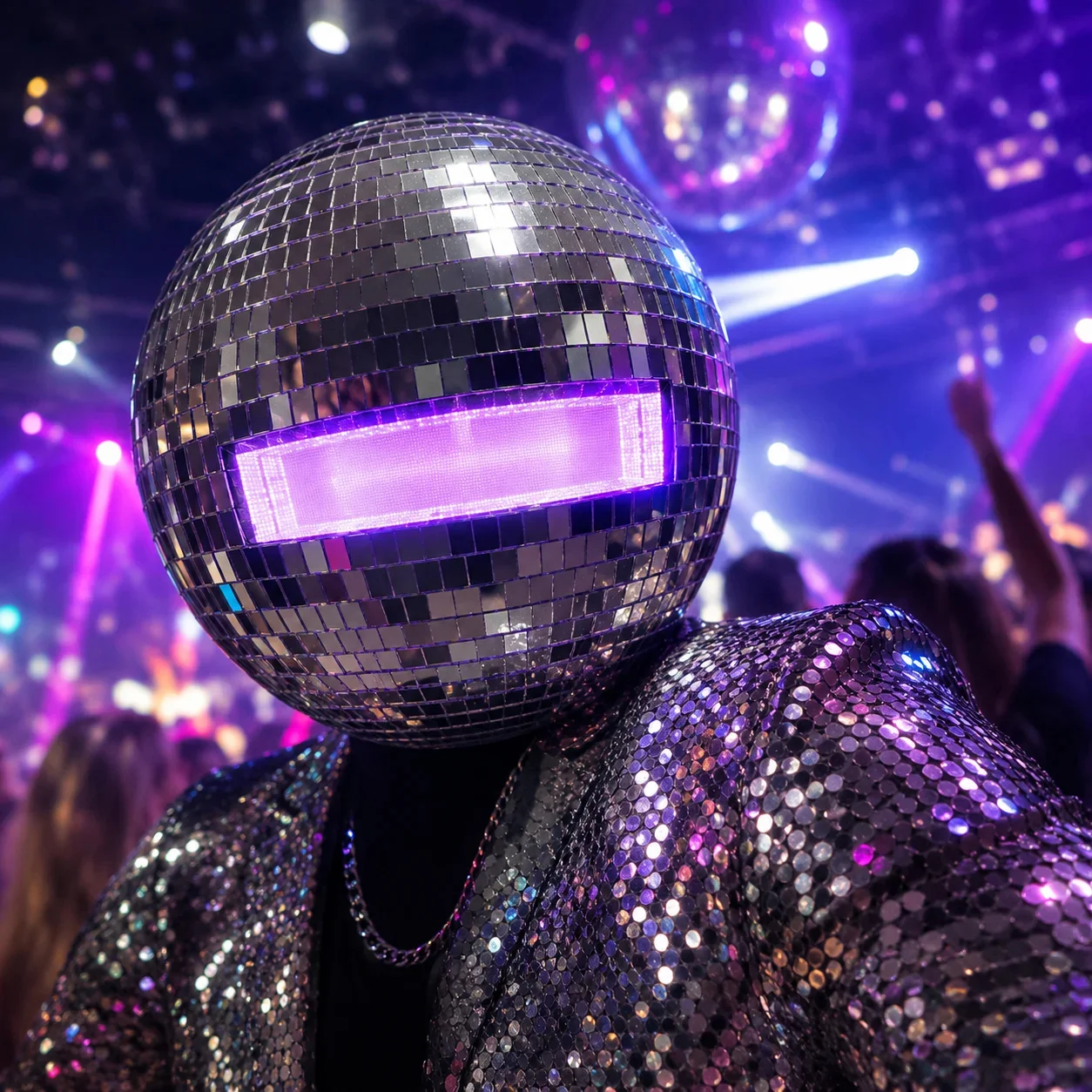 30/40cm Mirrored Glass Reflective Helmet Disco Mask Prop Performers DJs Night Show Stage Cosplay Club Party Silver Mosaic Gift view 5