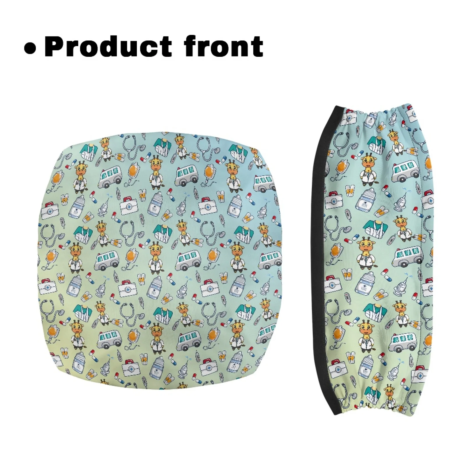 Coloranimal Dirt-Resistant Removable 2 Pcs Rollator Seat Cover for Senior Ladies for Indoor Medical Giraffe