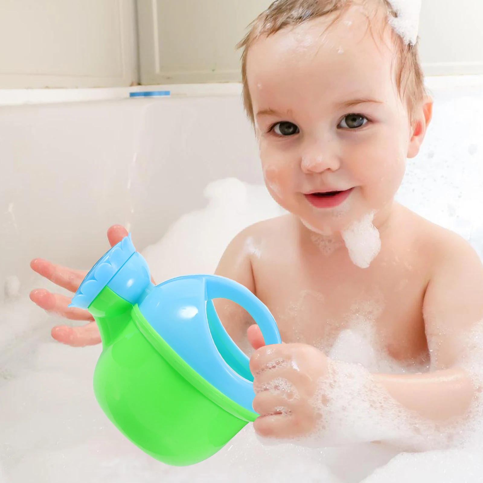 2 pezzi annaffiatoio per bambini adorabile bagno estivo gioco in spiaggia doccia in plastica bambino spremere lo sviluppo del tempo del bagno