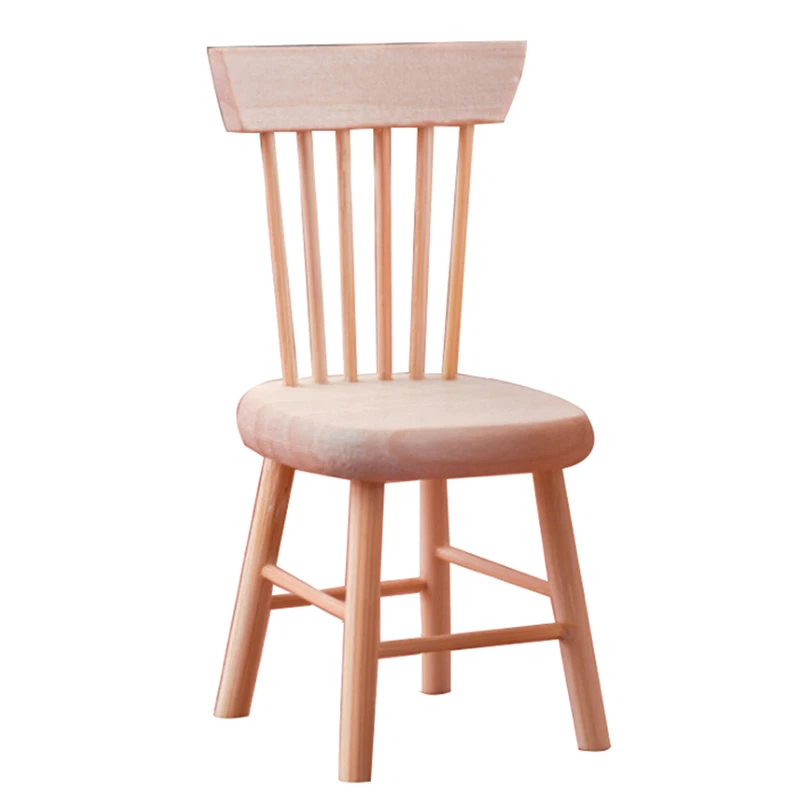 1/12 Dollhouse Miniature Furniture Wooden Chair High Chair Dollhouse Accessories