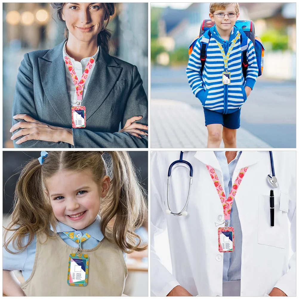 

2Sets Id Cardholder Badge Sleeve Lanyard Delicate Pattern Creative Fashion Design for Teacher Student Doctor Businessman Gift