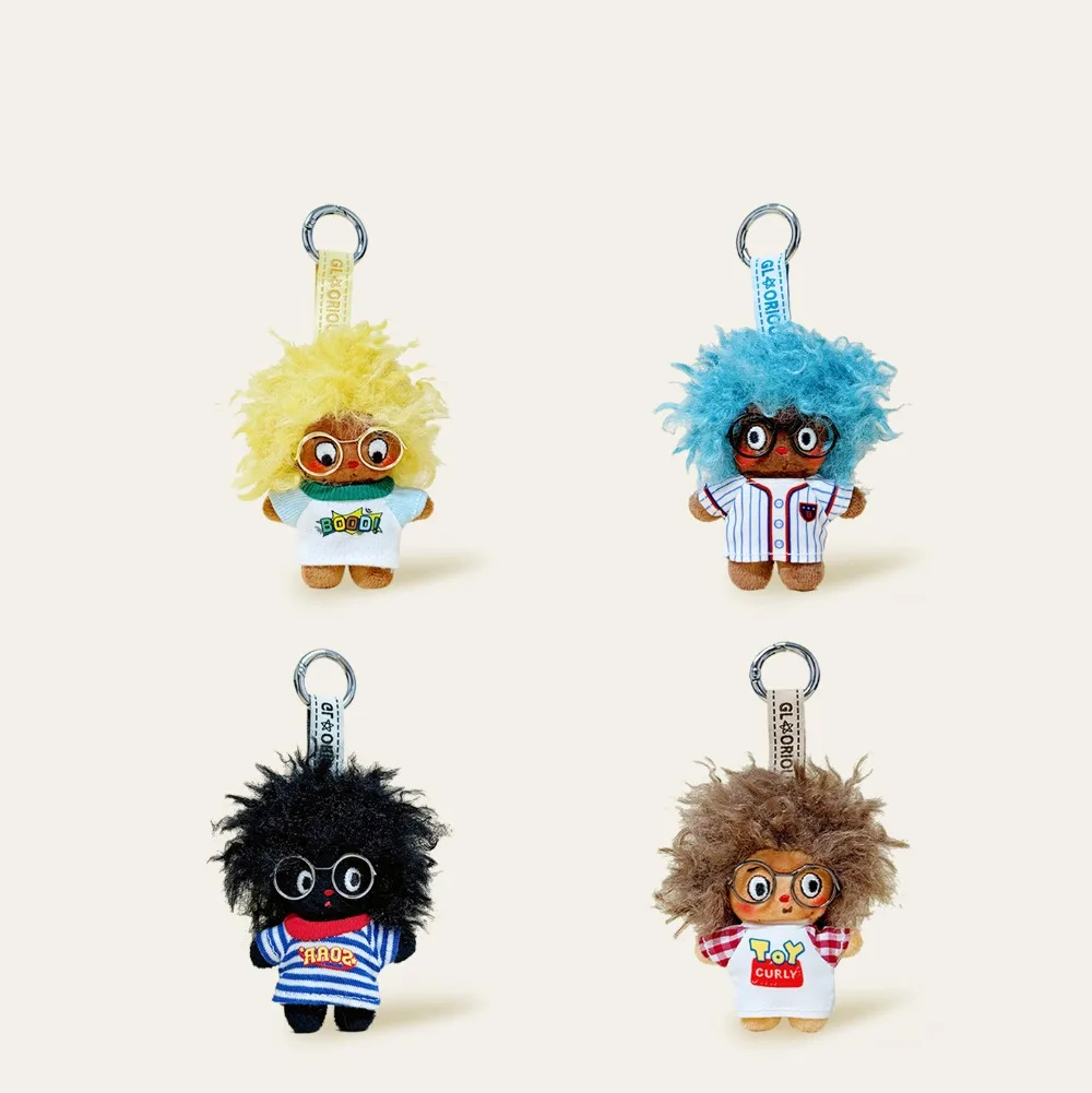 Cute Curly Doll Key Chain Hanging Chain Interesting Creative School Bag Decoration Doll Funny Doll Birthday Gift for Friends