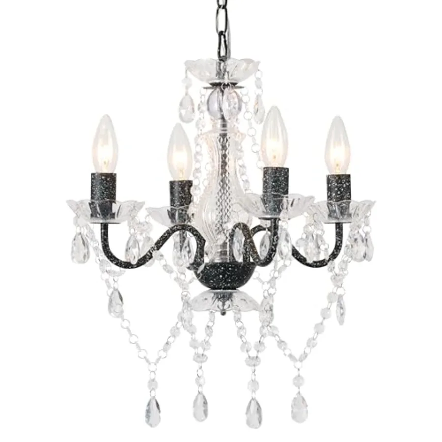 

Chelier Small Acrylic Crystals Cheliers Modern 4 Light Pendat Lighting for Kitchen Dining Room