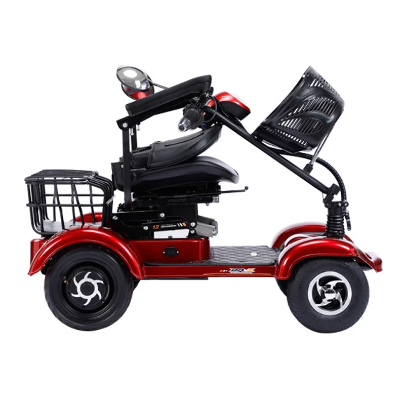 Scooters for the elderly, four-wheeled household double battery cars, folding small scooters for the disabled