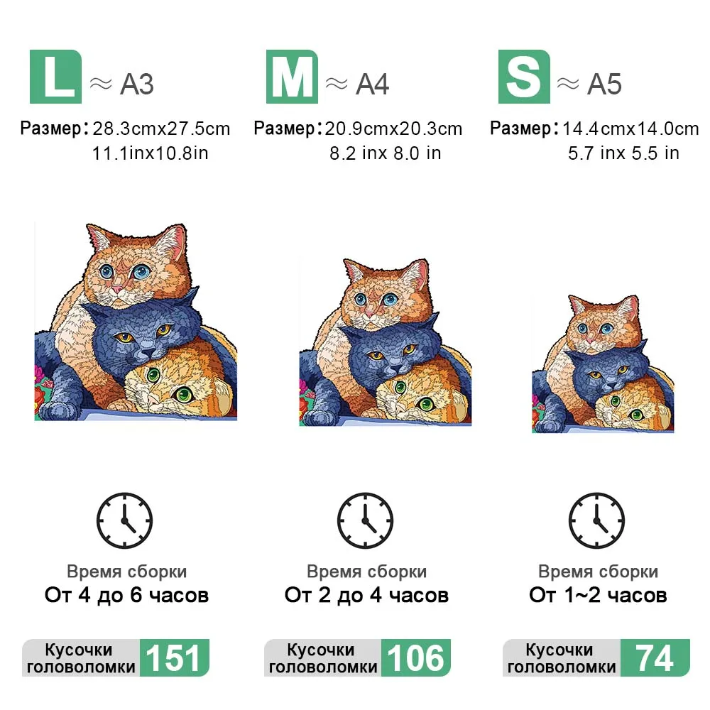 سعيد القط لغز شخصية ثلاثية الأبعاد لغز الكبار الأطفال هدية التعليم لعبة أطفال لعبة