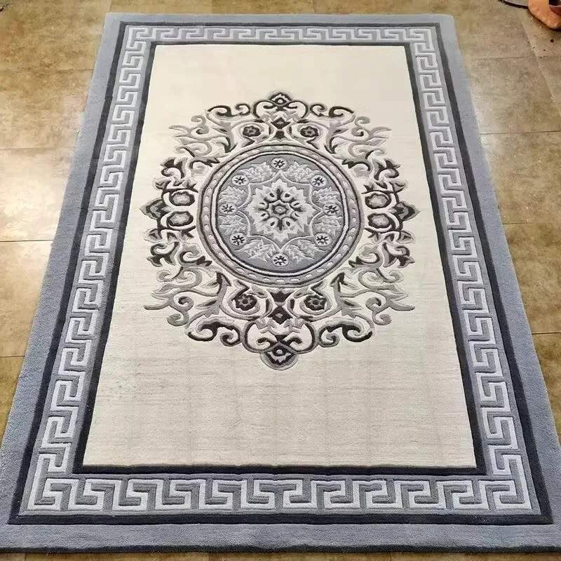 Handmade Wool Carpet Living Room Europe Floral Thick Sofa Coffee Table Floor Mat Luxury Customize Large New Zealand Wool Carpets view 4