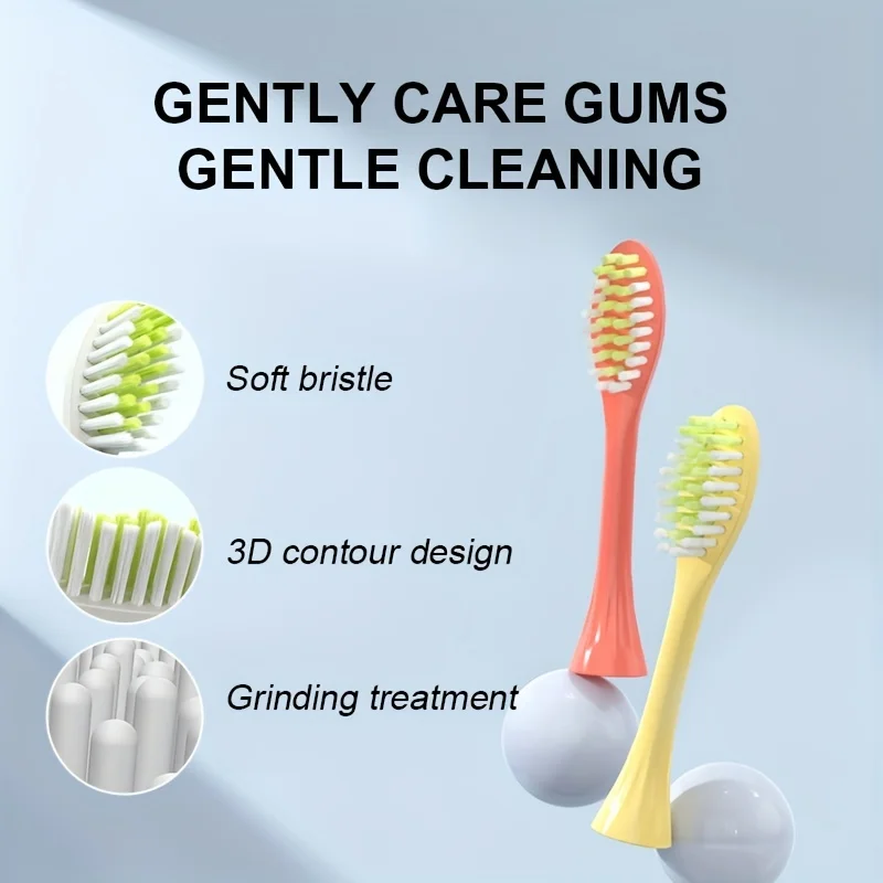 Ультразвуковая зубная щетка шести цветов, мягкая щетина, уход за деснами, дизайн контура зубов, 3 сменных насадки