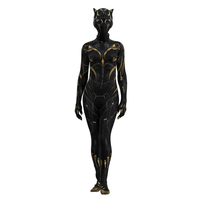 Wakanda Forever Superhéroe Pantera Negra Shuri Cosplay Mono Body Disfraz de Halloween para Mujer c;3.k'6;d.a;