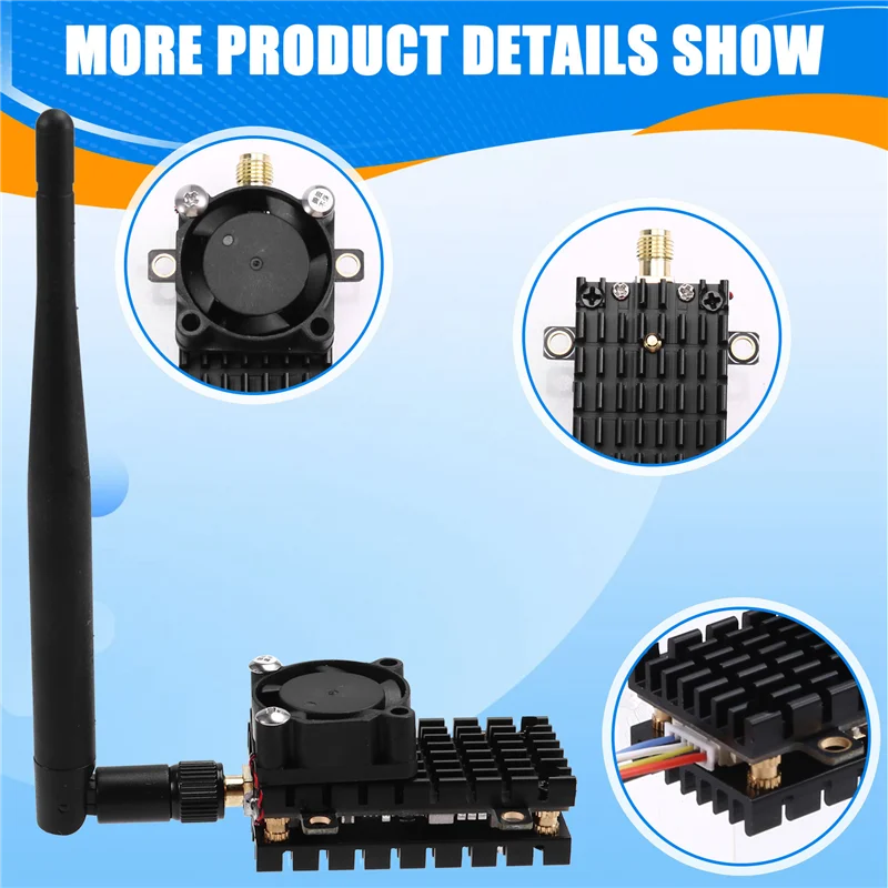 أفضل العروض 5.8 جيجا هرتز 2 واط VTX 64CH FPV جهاز إرسال الفيديو المدمج في مروحة التبريد 7-36 فولت ل FPV طويلة المدى سباق الطائرة بدون طيار RC جزء #3