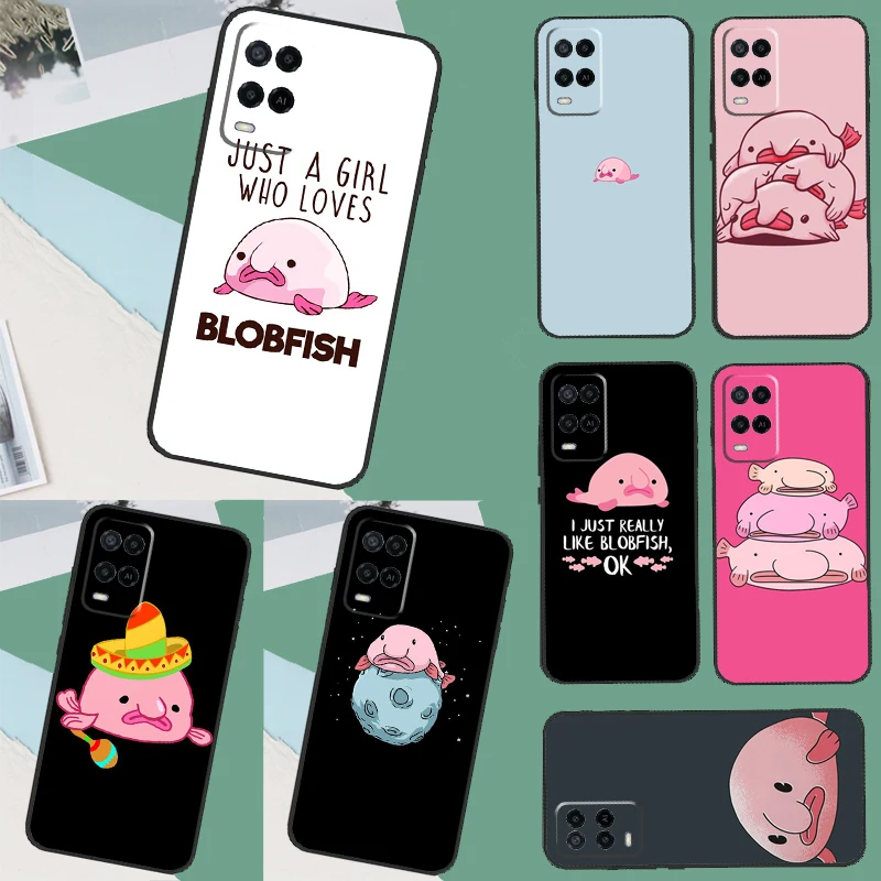 Cartoon Blobfish Case For OPPO A74 A94 A54 A17 A57 A77 A5 A9 A53 S A15 A16 A76 A96 A52 A72 A58 A78 A98 Coque